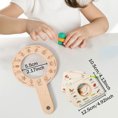 Juguete De Aprendizaje De Madera Para Niños Con Lupa, ,