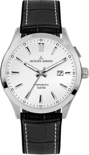 Reloj Pulsera Jacques Lemans 1-2130b Acero Ip Malla De Cuero
