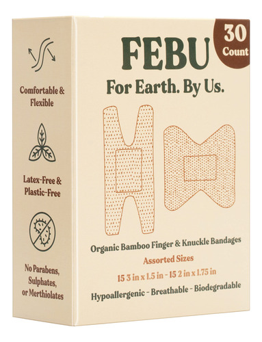 Febu Vendajes Ecologicos De Bambu Organico Para Pieles Sensi