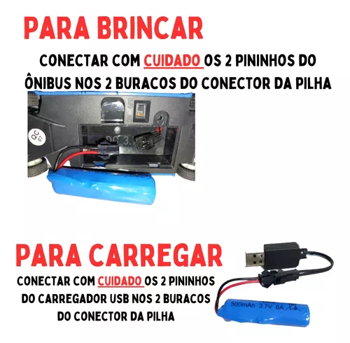 Carrinho Controle Remoto Onibus C/ Bateria Recarregavel - Click