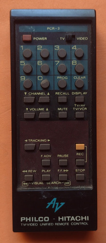 Controle Remoto Philco Hitachi Vcr Pcr-3 Original (Usado)