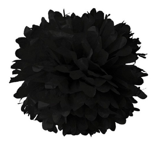 Guirnalda Pompon De Papel 40cm Diametro Color Negro