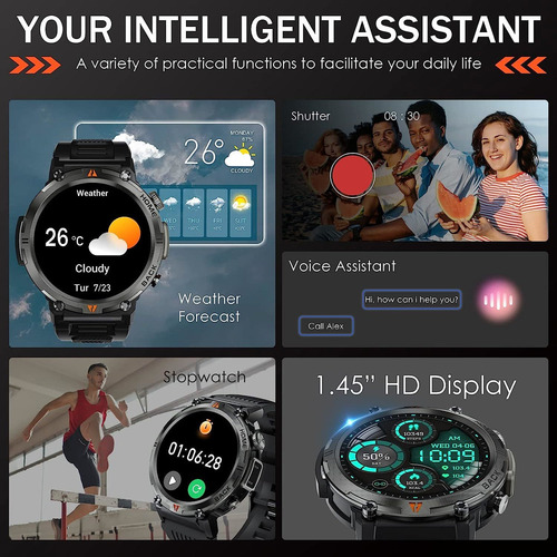 Reloj Inteligente Para Hombre Con Linterna Led