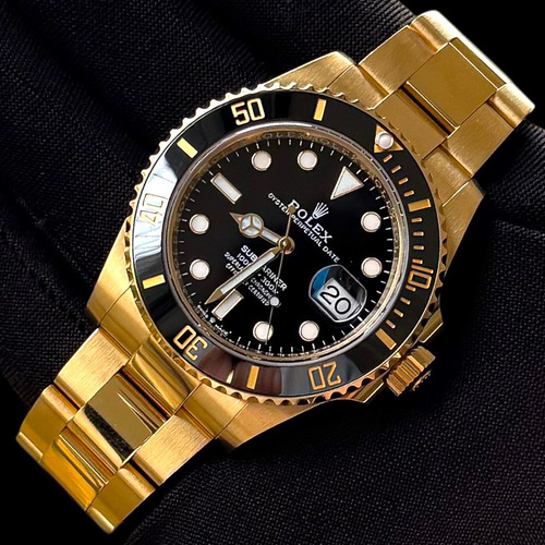 Rolex Submariner 41 Full Gold ,most.preto ,mod.novo Completo Dourado Preto Preto