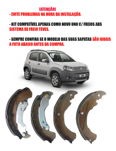 Kit Freio Tambor + Sapata Fiat Uno Way 1.0 2012/2021 C/ Abs