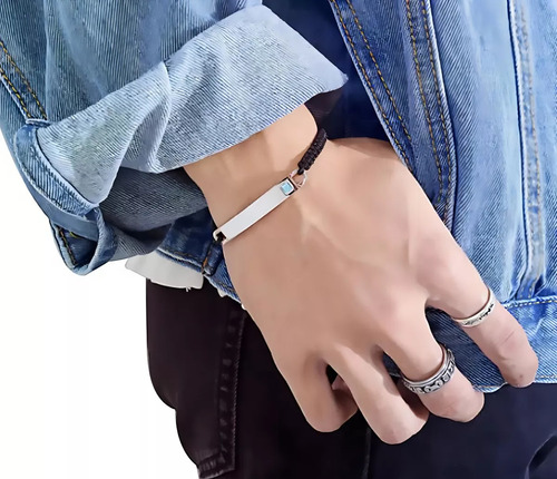 Pulseras Trenzadas Para Parejas Ajustables Inoxidable 2pzs