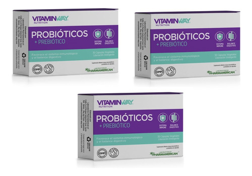 Probiótico + Prebiótico Ayuda Sist Inmunologico Digestivo X3