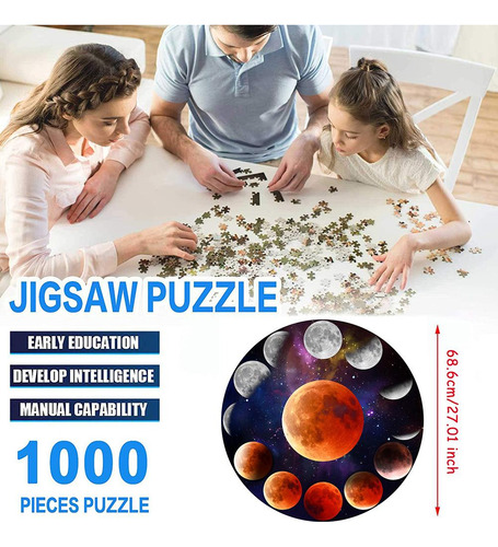 Rompecabezas Moon Phase, 1000 Piezas, Redondo, Para Adultos