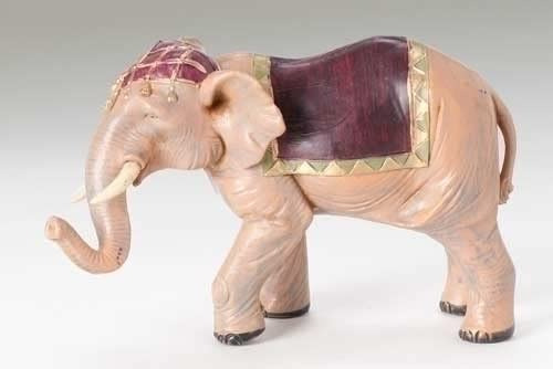 Fontanini - Figura De Elefante Con Silln, Diseo De Pueblo It