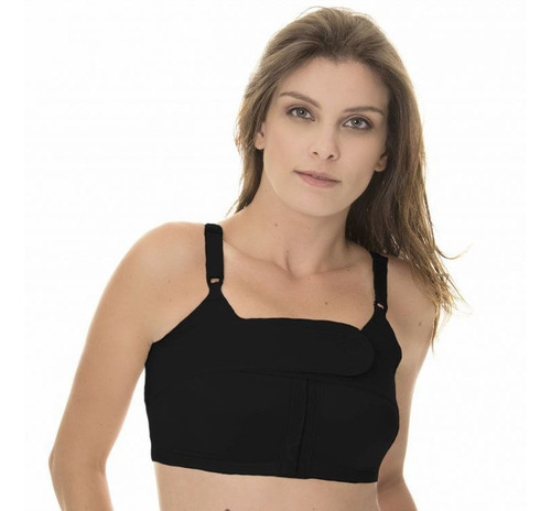 Imagem 1 de 3 de Sutiã Faixa Contensora Pós Cirurgico P/ Prótese 60106 Preto