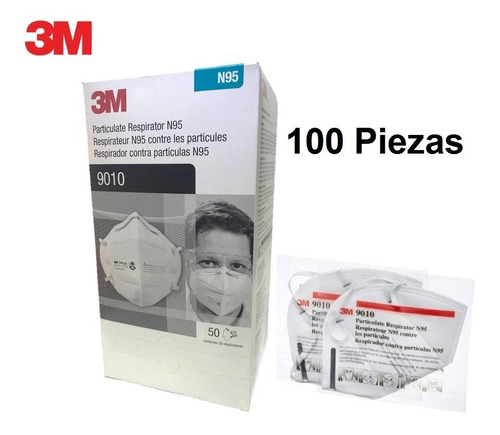 2 Cajas C/50 Respirador 3m 9010 N9, Niosh Mascarilla 100 Pz