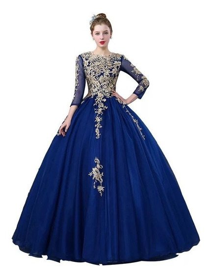 Hermoso Vestido Azul Rey Xv Años Envio Gratis Ml7010 | Meses sin intereses