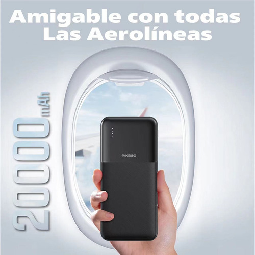 Batería Externa Power Bank 20.000mah Kbod Md-12410 Colores