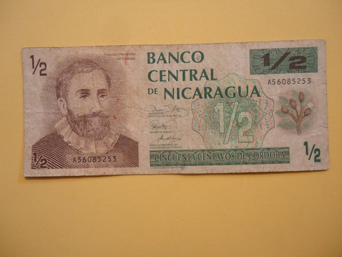 Billete De Nicaragua 50 Centavos De Córdoba 1991