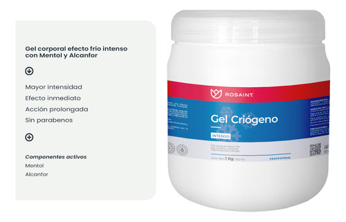 Gel Criógeno Frío Intenso 1 Kg - Rosaint® Profesional