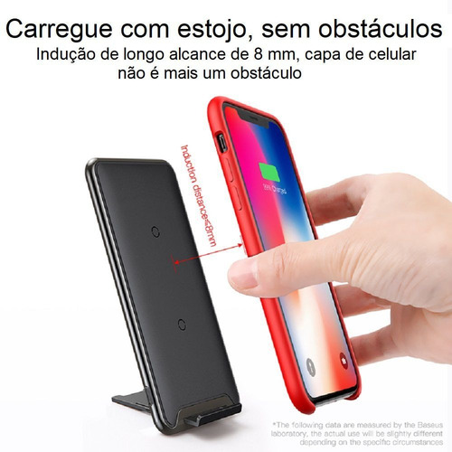 Carregador Wireless Sem Fio Qi Base Indução Portatil Turbo
