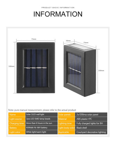 8pcs Lámpara Solar De Jardín Impermeable Al Aire Libre