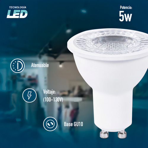 Lampara De Led Icon Par16 Atenuable 5w 3000k Base Gu10 Color De La Luz Blanco Cálido