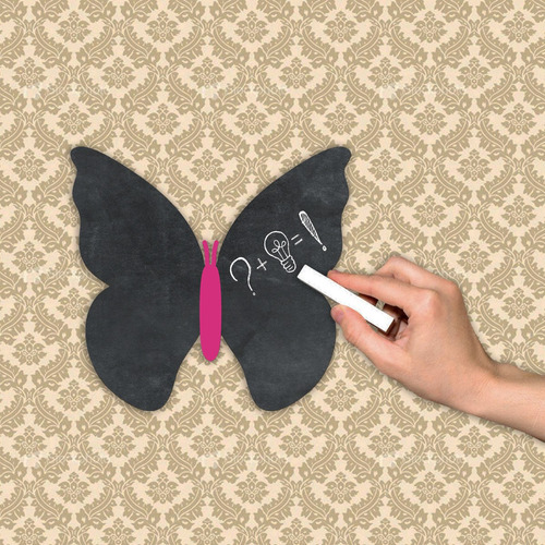 Imagen 2 de 4 de Pizarra Decorativa Pizarrón (no Vinilo) Mariposa Rosa