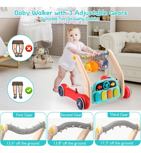 Colchoneta De Juego Para Bebés Pakoo Baby Gym Con Andador Y