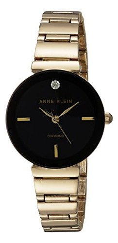 Reloj Con Brazalete De Tono Dorado Ak-2434bkgb De Mujer Anne