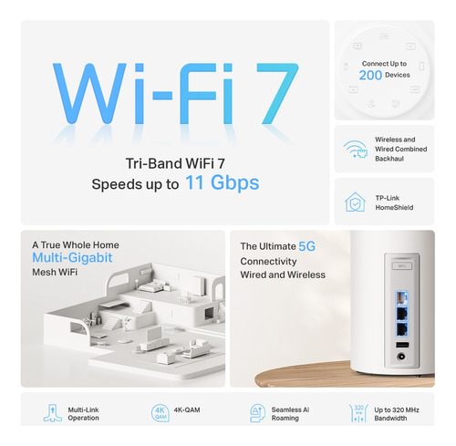 Sistema Wi-fi 7 Mesh Tp-link Deco Be65 Pro (3-pack) Be11000