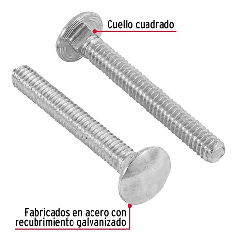 Bolsa Con 60 Tornillos 1/4 X 2 Tipo Coche Fiero