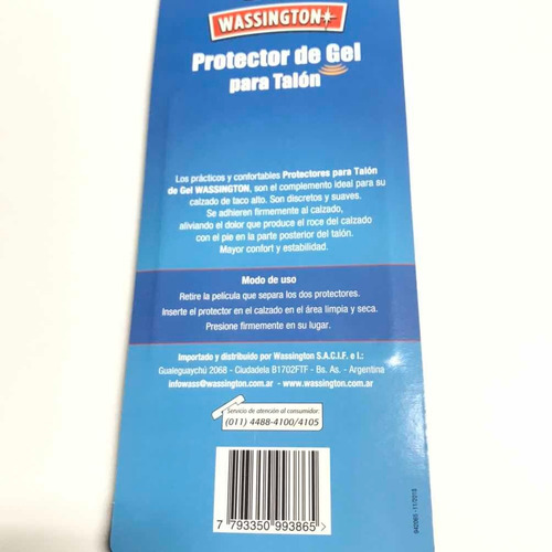 Imagen 4 de 4 de Protector De Gel Para Talón. Wassington. Máximo Confort.