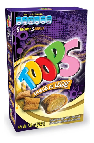 Cereal Toops Extra Relleno Con Vitaminas 220 Gr Pack 3 Pza
