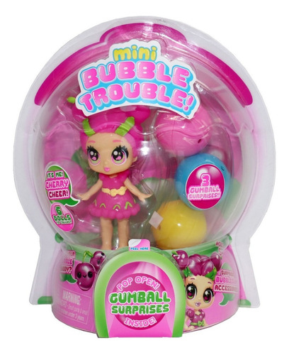 Juguete Muñeca Bubble Trouble Squezeemini Cherry