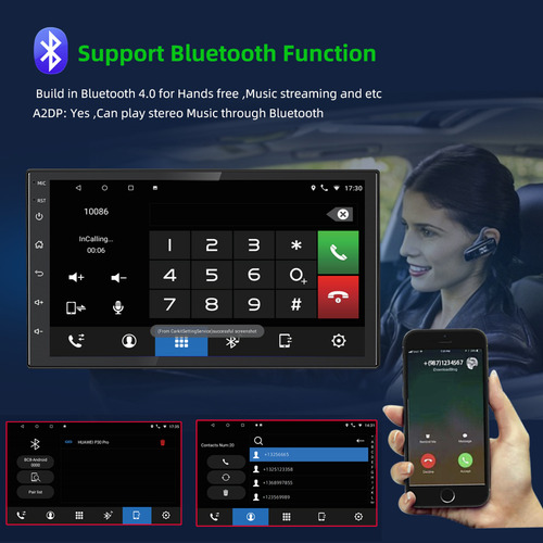 Lebeeaudio 7 Pulgadas Coche Estereo Android Gps Doble Din Con Camara Mirrorlink 32g ROM