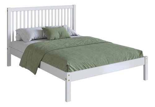 Cama De Casal Lucy De Madeira Maciça Com Lastro Wt