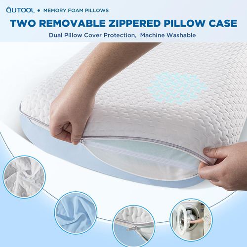 Almohadas De Gel Viscoelástico Qutool, Almohada