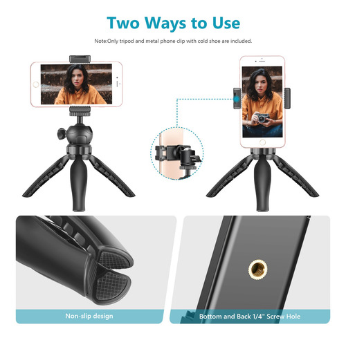 Imagen 4 de 7 de Neewer Mini Trípode De Mesa Para Smartphone Con Clip