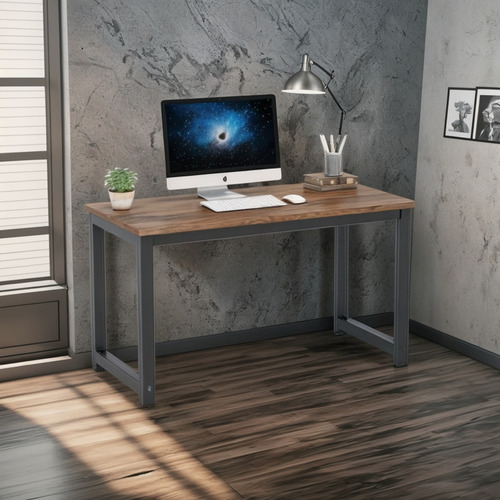 Escritorio Minimalista Para Computador Home 120x50x74cm Marrón Oscuro