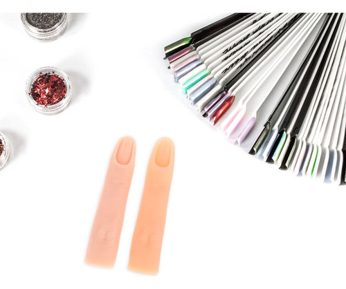 2 Dedos De Silicona Para Practicar Uñas Para Entrenamiento D