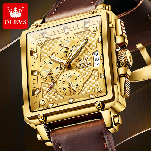 Olevs Relojes De Cuarzo Cronógrafo Cuadrado Para Hombre