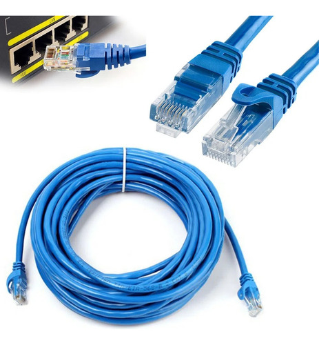 Cable De Red 10 Metros Mts Rj45 Lan Utp Internet Cat 6