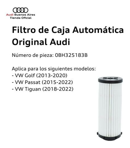 Imagen 3 de 8 de Filtro De Caja Transmisión Automática Audi 0bh-325-183-b