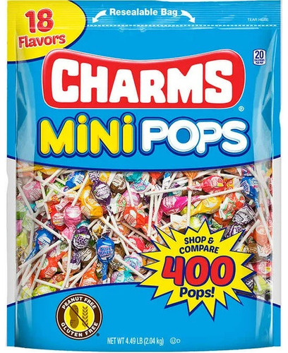 Chupetas Mini Pops Charms 18 Sabores Surtidos Piruletas