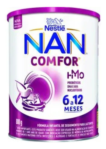 Nestlé Nan Comfor 2 Idade 6-12 Meses Lata 800g Kit 3 Latas