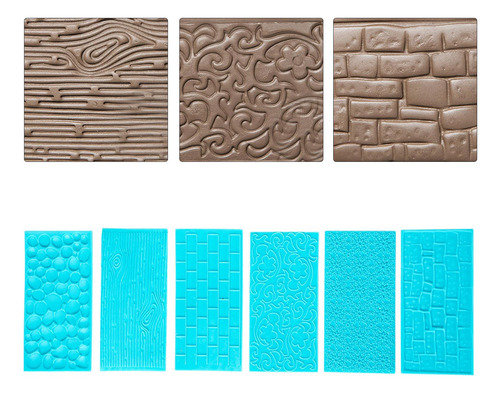 6 Piezas Pastel Encaje Relieve Molde Silicona Pastel Borde