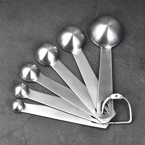 Juego De Cucharas Medidoras De Acero Inoxidable De 6 Piezas