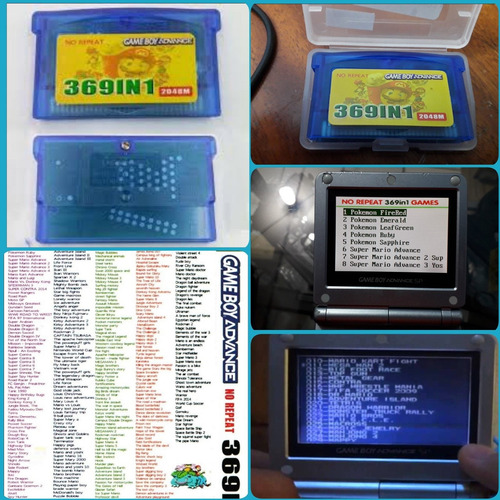Cartucho Gba/ds Lite 369 Juegos Retro Multicolor