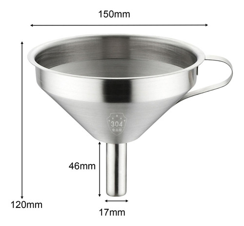 2 Stainless Steel Funnels With Handle, Large Funnel