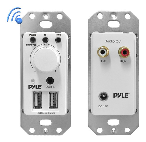 Pyle Bluetooth Receiver Wall Mount In Wall Audio Control