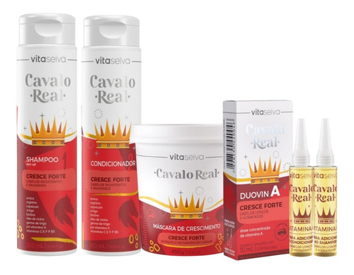 Imagem 1 de 12 de Kit Cabelão Rapunzel Cavalo Real+ampola Duovin Cresce Forte