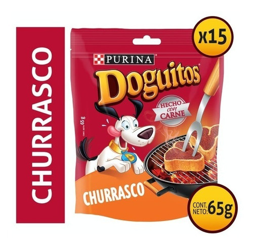 Pack 15un Snack Doguitos Churrasco 65g