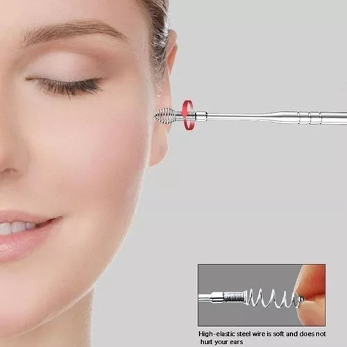 Set Limpieza Oidos Cureta Removedor Cerumen Extractor Cera