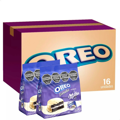 Caja Oreo Galletitas Bañadas Chocolate Blanco Rellenas Pack